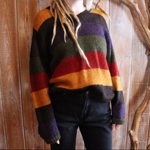 Vintage 90s Grunge Striped Wool Arizona Sweater